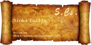 Sinka Csilla névjegykártya